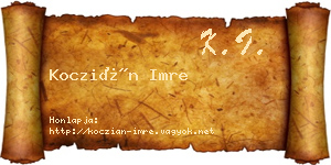 Koczián Imre névjegykártya